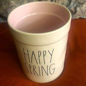 Rae Dunn “HAPPY SPRING” utensil or flower pot